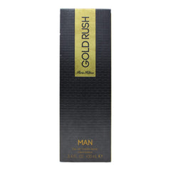 Paris Hilton Rush Man Gold bottle front view showing premium design for daily wear.