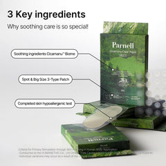 Parnell Cicamanu Hydrocolloid Patch absorbs oil and discharge for a balanced surface