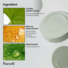 Parnell Cicamanu Serum in Matte Cushion Porcelain 15g swatch demonstrates blendable, weightless finish.