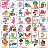 Partywind 408 glitter tattoos pack displayed for kids' party favors and colorful party fun.