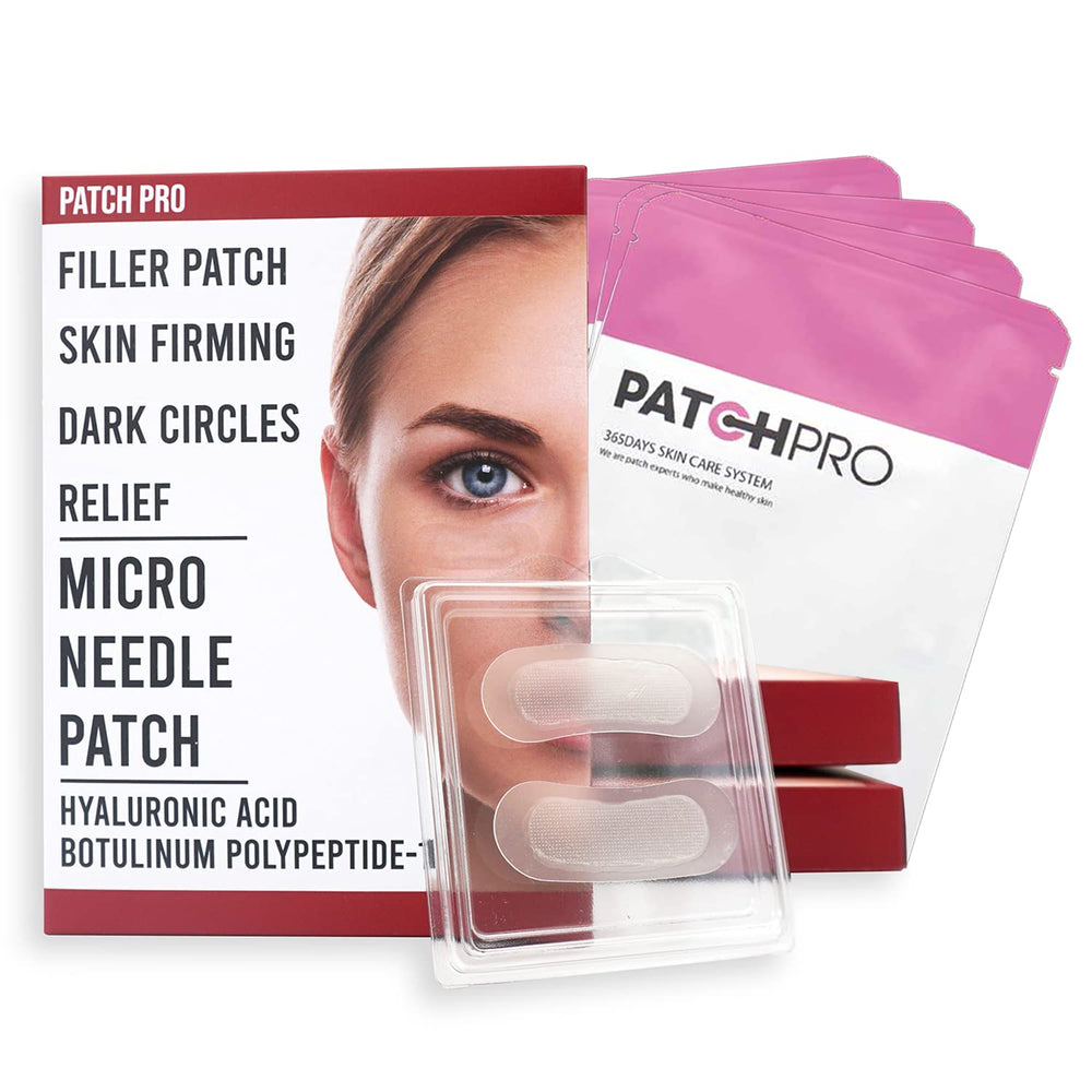 Patch Pro Micro Eye Patch close-up showing fast-dissolving microneedles for hydrated, smoother under-eye skin.