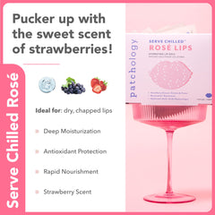 Patchology hydrogel technology in action delivering fast hydration to lips.