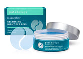 Patchology Restoring Eye Patches packaging highlights retinol and collagen for brightening