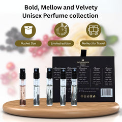 Patek Maison Merakai five mini sprays on display for on-the-go exploration.
