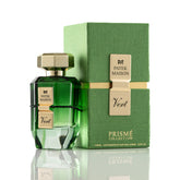 Patek Maison Prisme Vert bottle front shows vibrant green glass and premium design