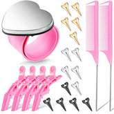 Patelai 22-pcs braiding tools pink set for efficient home styling