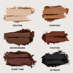 Swatches from Patrick Ta Major Dimension Edit show blend-friendly neutral tones.