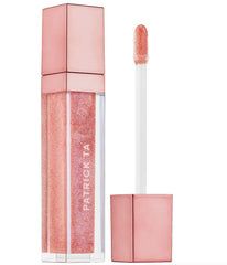 Patrick Ta Major Glow Lip Shine Is She Younger Than Me? lip gloss swatch for shine and hydration