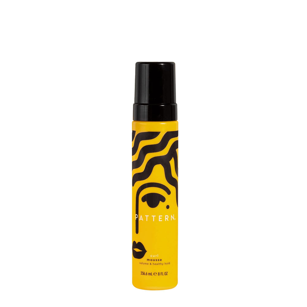 PATTERN Beauty Curl Mousse bottle highlighting lightweight volume for curls.
