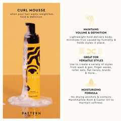 PATTERN Mousse applied by hand for wash-and-go styling.