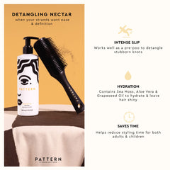 PATTERN Detangling Nectar adds shine and smoothness after use.