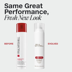 Paul Mitchell Worked Up Hairspray shows flexible memory for shaping and reshaping styles.
