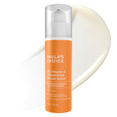 Paula's Choice 25% Vitamin C serum bottle highlighting antioxidant protection for even tone.
