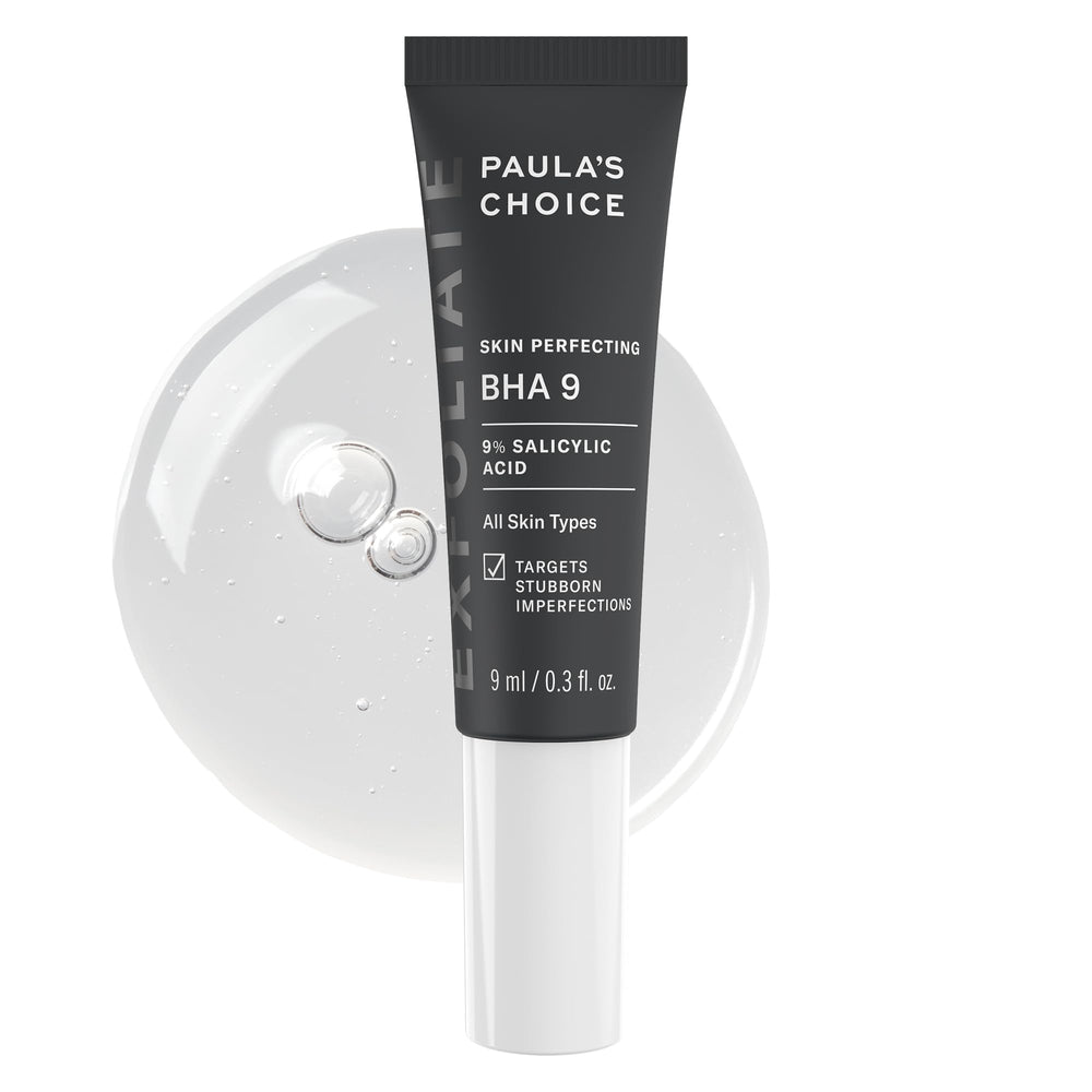 Paula's Choice BHA 9 spot treatment bottle close-up highlighting fragrance-free formula
