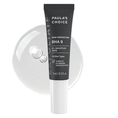 Paula's Choice BHA 9 spot treatment bottle close-up highlighting fragrance-free formula