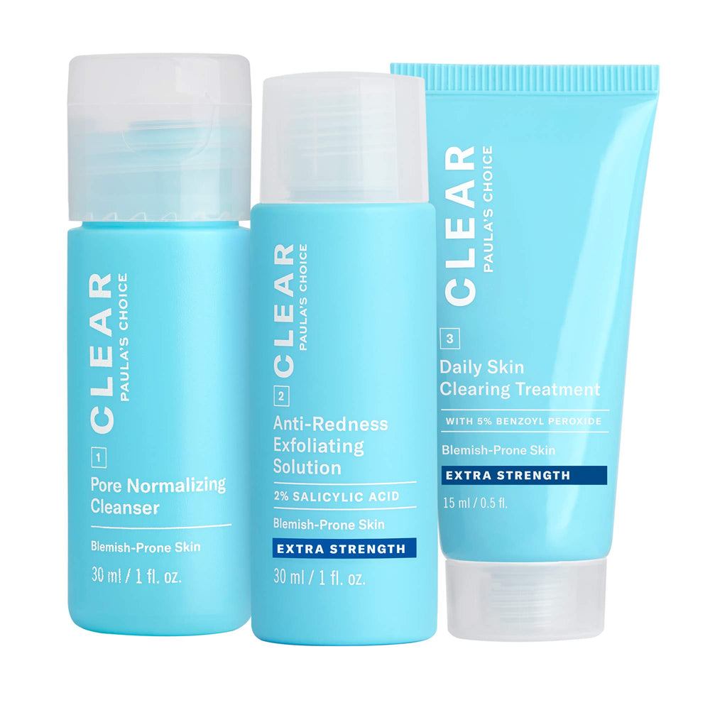 Paula's Choice Blemish Control travel kit cleanser bottle for pore cleansing and oil control.