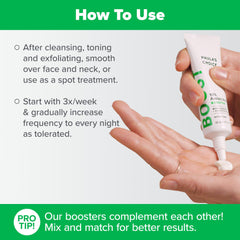 Lightweight texture showing quick absorption of the booster.