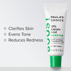 Paula's Choice Boost packaging display; premium travel-size skincare option.