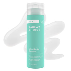 Paula's Choice CALM Ultra-Gentle Cleanser bottle for sensitive skin with fragrance-free formula.