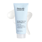 Paula's Choice Omega Complex cleansing balm jar close-up showing makeup removal texture.