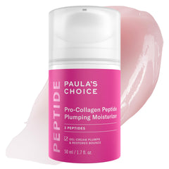 Paula's Choice Pro-Collagen Peptide Moisturizer jar showing long-lasting hydration.