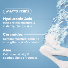 Paula's Choice RESIST cleanser key ingredients image shows aloe and sunflower oil for skin comfort.