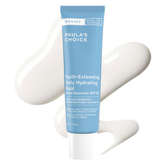 Paula's Choice RESIST Daily Hydrating Fluid SPF 50 bottle with oil-free hydration and sun protection.