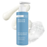 Paula's Choice RESIST Perfectly Balanced Foaming Cleanser bottle pour shows fragrance-free daily cleansing.