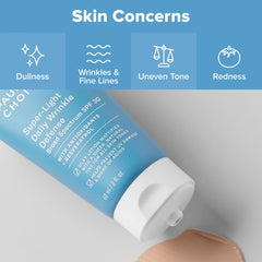 Paula's Choice RESIST SPF 30 application shot emphasizes quick absorption under makeup.