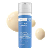 Paula's Choice RESIST Triple Active Total Repair Serum bottle closeup, fragrance-free for sensitive skin.
