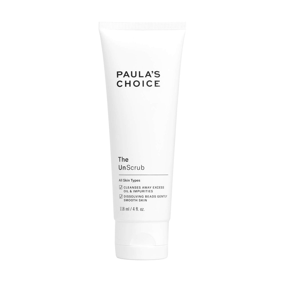 Paula's Choice The UnScrub bottle demonstrates gentle cleansing for refreshed skin