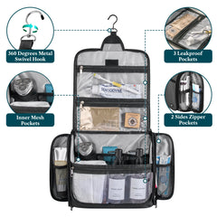 PAVILIA central compartment with mesh pockets keeps skincare bottles organized.