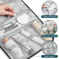 PAVILIA interior holds brushes and razors with elastic bands.