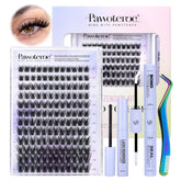 Pawotence Kira lash clusters kit 144pcs for versatile 10–18mm looks.