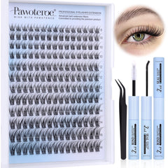 Pawotence lash clusters kit 180pcs 8-16mm for natural volume at home