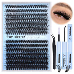 Pawotence lash clusters kit 40D-60D for versatile lengths and fuller daytime looks.