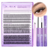 Pawotence lash-extension-kit four styles cluster lashes for natural-looking volume.