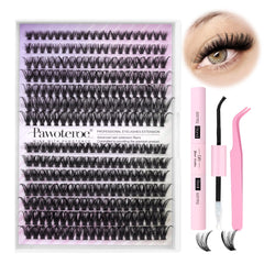 Pawotence Lash Extension Kit box with 40D/50D clusters for DIY lash sets