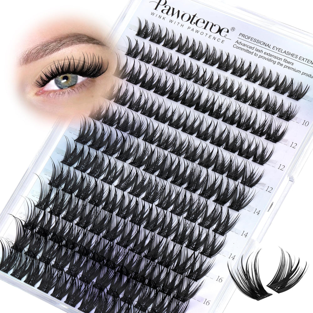 Pawotence Misha Lashes Clusters front view adds fullness