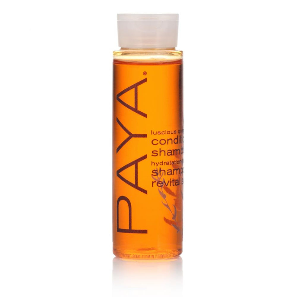 Paya Shampoo Huntington bottle pour showcases premium formula for nourished hair