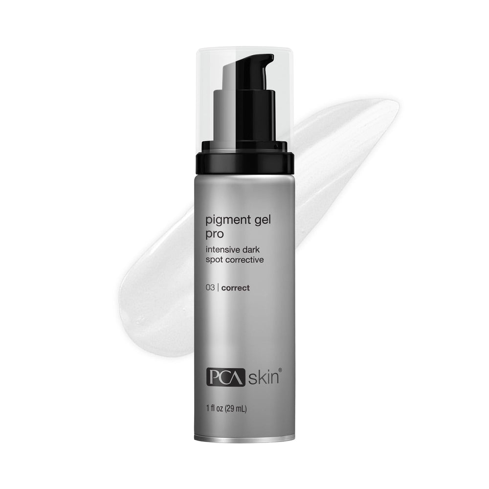 PCA SKIN Pigment Gel Pro bottle pump shown for easy daily brightening and spot correction.