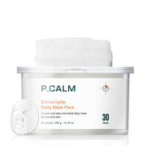 P.CALM Barrier Cycle Sheet Mask fabric close-up showing vegan Lyocell for hydration.