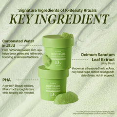 PCALM carbonated-water bubble foam forms on the face for a gentle cleanse.