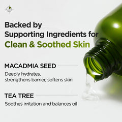 P.CALM Underpore tea tree close-up spotlights clarifying action