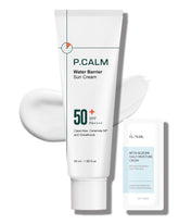 P.CALM Water Barrier Sun Cream bottle front with matte finish.