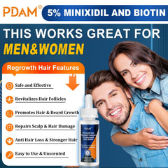 Pdam Minoxidil drops being applied for thinning hair support.