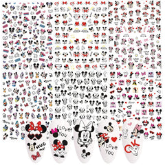 PDFADSK cute cartoon nail stickers in six sheets for playful, fast nail art