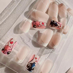 PDFADSK manicure toolkit with glue sticker, mini file, and wooden stick.