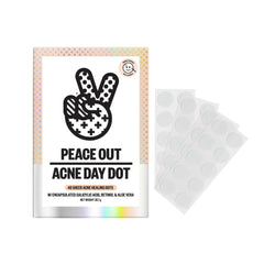 Peace Out Acne Day Dot patch on the face provides discreet daytime coverage.