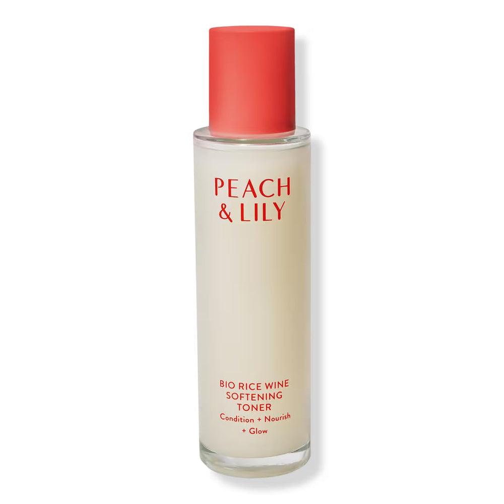 Peach & Lily Bio Rice Wine Toner bottle for gentle hydration in your routine